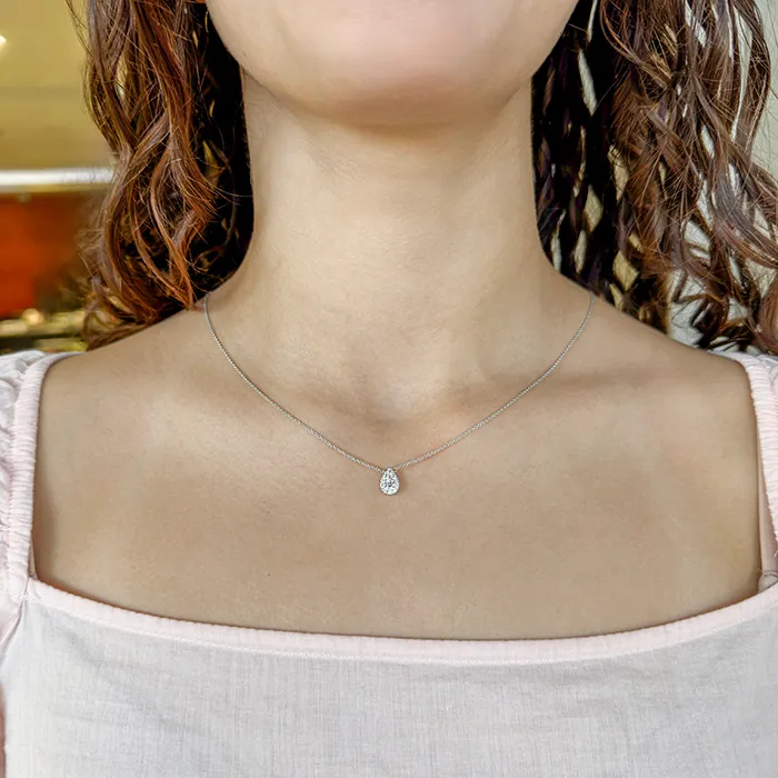 Μενταγιόν Σταγόνα με Φυσικά Διαμάντια 0.32ct και Αλυσίδα 18 καράτια. ΜD23416