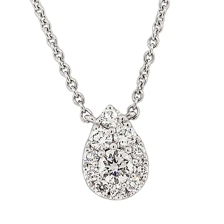 Μενταγιόν Σταγόνα με Φυσικά Διαμάντια 0.32ct και Αλυσίδα 18 καράτια. ΜD23416