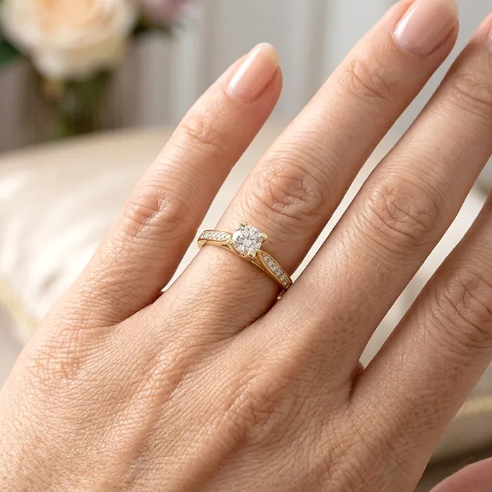 Δαχτυλίδι μονόπετρο με lab grown diamond 0.31ct D VS1 με πιστοποίηση IGI χρυσό 14K.