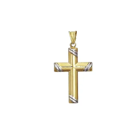 Χρυσός σταυρός ανδρικός σε 14 καράτια.