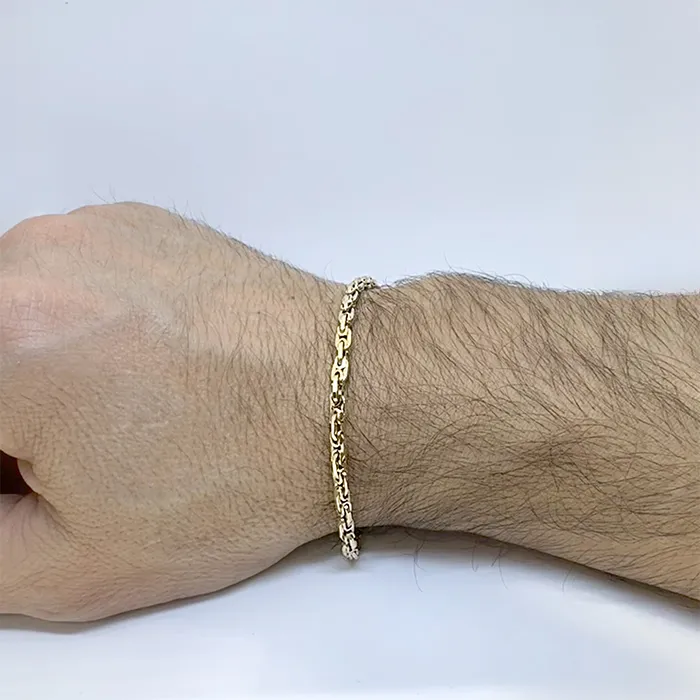 Χρυσό Βραχιόλι Κ9 Βυζαντινή Πλέξη Unisex.