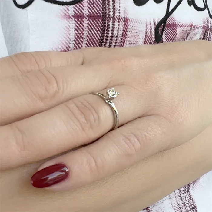 Λευκόχρυσο Μονόπετρο 14Κ με Διαμάντι GIA 0.30ct H VS2 | Million Diamonds