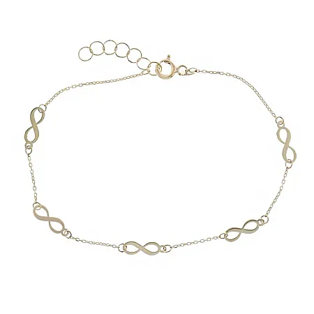 Χρυσό Βραχιόλι 9Κ Million Diamonds με Σύμβολα Άπειρο (Infinity)