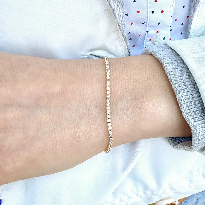 Χρυσό Βραχιόλι Ριβιέρα με ζιργκόν 9Κ | Million Diamonds Tennis Bracelet