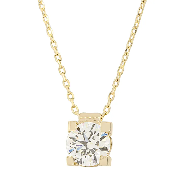 Χρυσό Μονόπετρο Κολιέ 14Κ με Lab Diamond 0.63ct D VVS2 IGI.