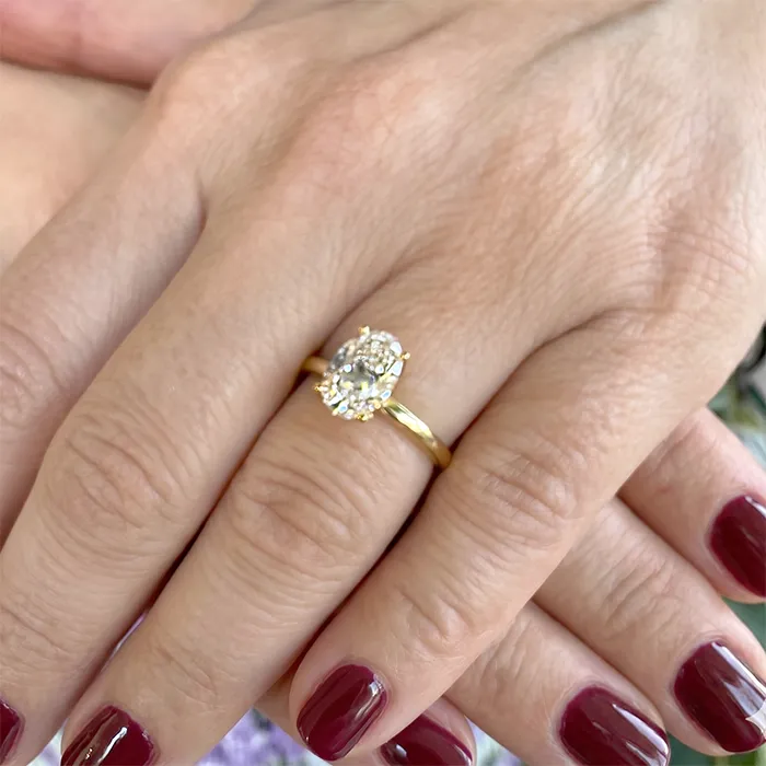 Μονόπετρο Oval Lab Διαμάντι 1.28ct D VVS2 IGI 14Κ | Million Diamonds