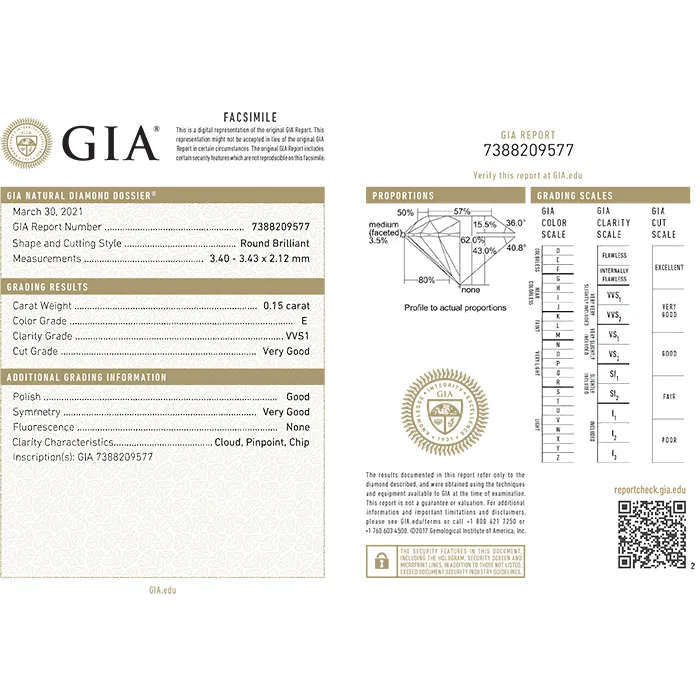 Μονόπετρο Δαχτυλίδι Διαμάντι 0.15ct E VVS1 GIA 18Κ | Million Diamonds
