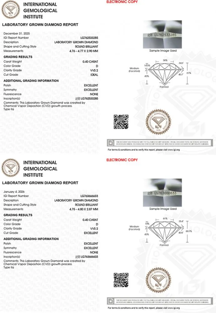 Σκουλαρίκια από λευκόχρυσο 14 καρατιών με IGI lab grown διαμάντια 0.80ct
