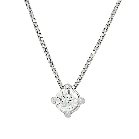 Μενταγιόν Λευκόχρυσο 14Κ με Lab Διαμάντι 0.29ct & Αλυσίδα.