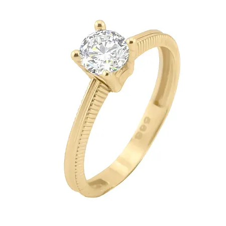 Δαχτυλίδι 14Κ κίτρινος χρυσός με Lab Grown Diamond Round Brilliant 0.56ct D VVS2 πιστοποίηση IGI| Million Diamonds