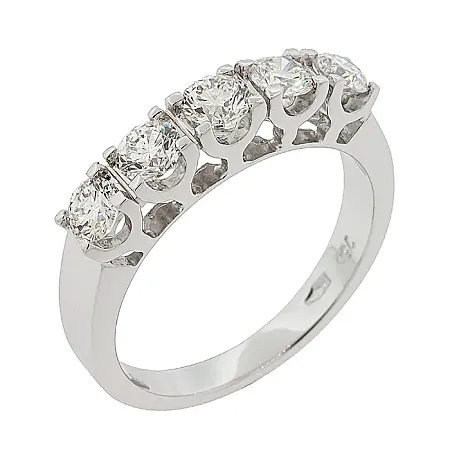 Πεντάπετρο Δαχτυλίδι Σειρέ με Lab Grown Diamonds 1.38ct E VVS2 σε Λευκόχρυσο 14Κ