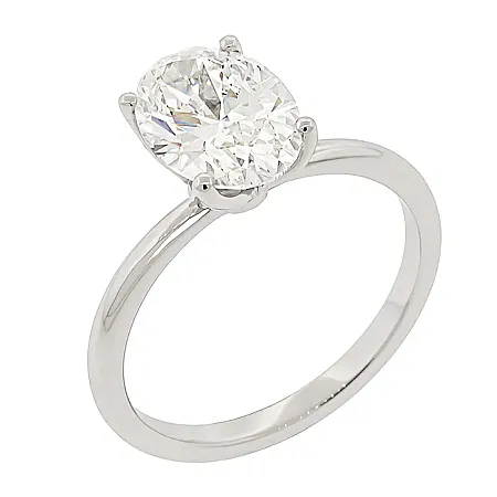 Μονόπετρο Δαχτυλίδι Λευκόχρυσο 14Κ με Οβάλ Lab Grown Diamond 2.05ct.
