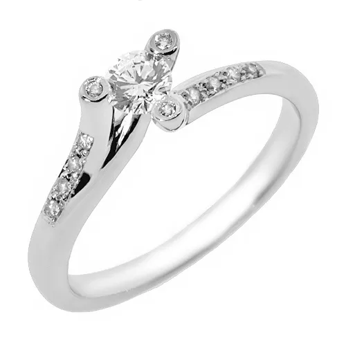 Δαχτυλίδι μονόπετρο με διαμάντι 0.23ct λευκόχρυσο 18Κ. RD2522