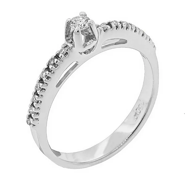 Μοντέρνο μονόπετρο με διαμάντι 0.07ct  σε 18 καράτια. RD6333