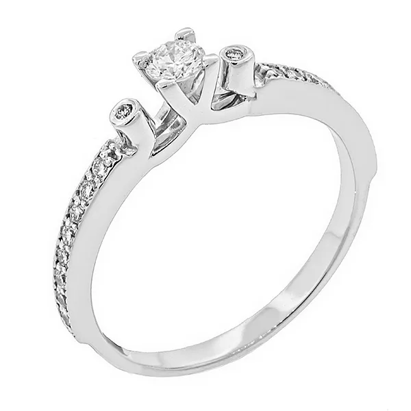 Μοντέρνο μονόπετρο με διαμάντι 0.16ct  σε 18 καράτια. RD6332