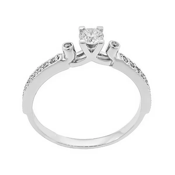 Μονόπετρο δαχτυλίδι με διαμάντι 0.23ct και πλαϊνά διαμάντια 0.16ct. RD8509
