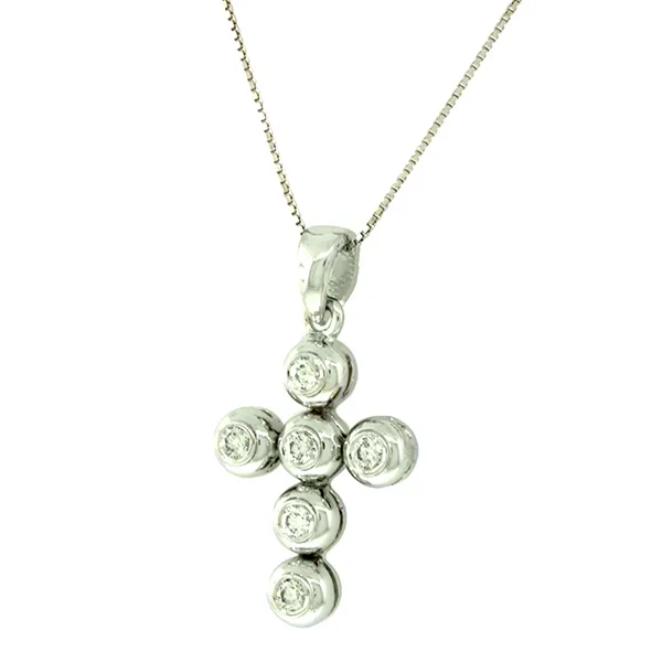 Λευκόχρυσος σταυρός με διαμάντια 0.25ct 18 καρατιών. CR8493