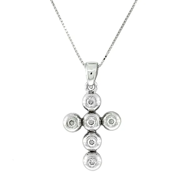 Λευκόχρυσος σταυρός με διαμάντια 0.25ct 18 καρατιών. CR8493