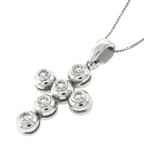 Λευκόχρυσος σταυρός με διαμάντια 0.25ct 18 καρατιών. CR8493
