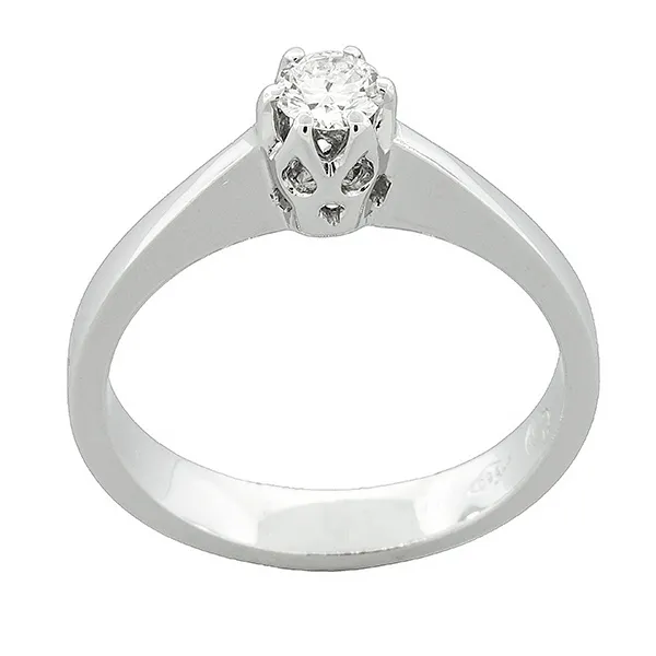 Μονοπετρο Λευκοχρυσο 18Κ Με Διαμαντι 0.19ct F VS1 Πιστοποιημενο Απο Το ΙGI. RD1972