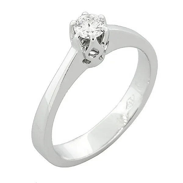 Μονοπετρο Λευκοχρυσο 18Κ Με Διαμαντι 0.19ct F VS1 Πιστοποιημενο Απο Το ΙGI. RD1972
