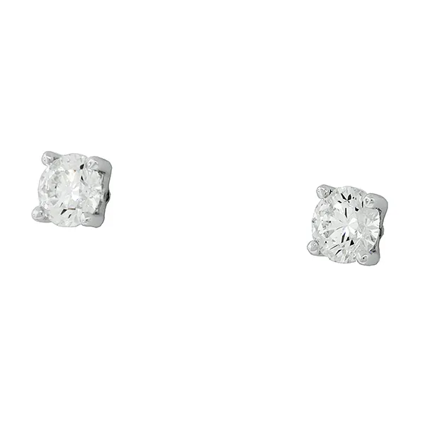 Μονόπετρα σκουλαρίκια με διαμάντια 0.70ct σε λευκόχρυσο 18K. SK10340