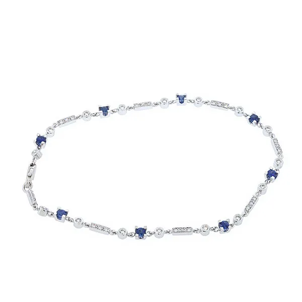 Λευκόχρυσο βραχιόλι με διαμάντια 0.46ct και ζαφείρια 0.80ct. BR11447