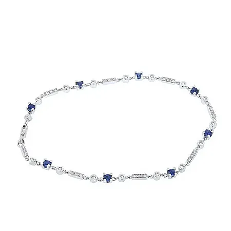 Λευκόχρυσο βραχιόλι με διαμάντια 0.46ct και ζαφείρια 0.80ct. BR11447