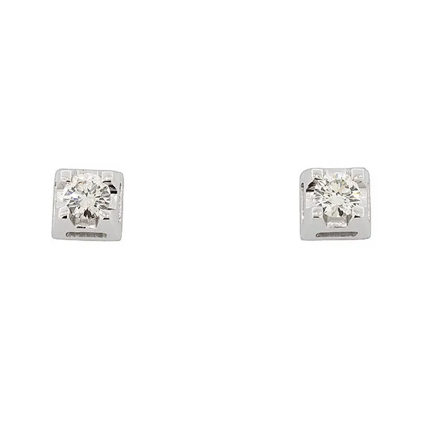 Μονόπετρα σκουλαρίκια με διαμάντια 0.37ct λευκόχρυσα 18 καράτια. SK08756