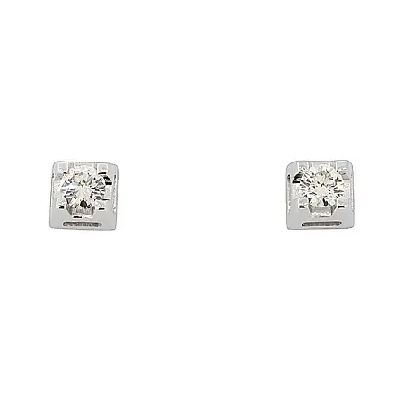 Μονόπετρα σκουλαρίκια με διαμάντια 0.37ct λευκόχρυσα 18 καράτια. SK08756