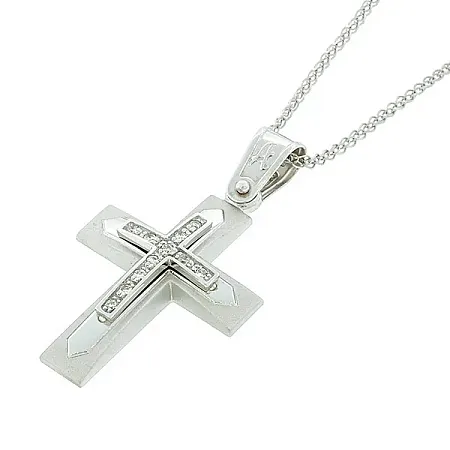 Λευκόχρυσος στυαρός με διαμάντια 0.06ct σε 18 καράτια.CR3220