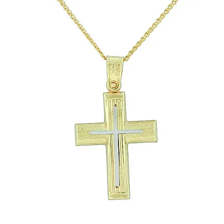 Χρυσός ανδρικός σταυρός αρραβώνα σε 14 καράτια. CRA5250