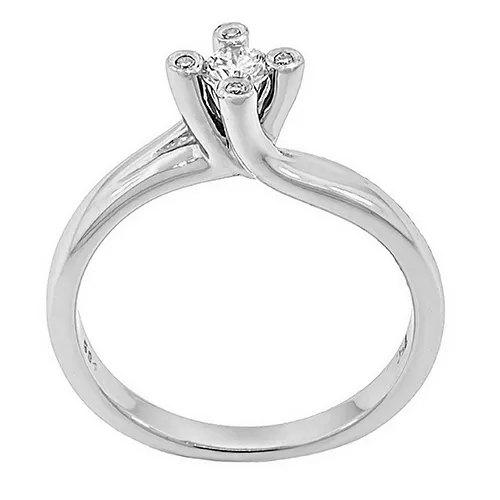 Δαχτυλίδι μονόπετρο φλόγα με διαμάντι 0.17ct λευκόχρυσο 18Κ. RD2521