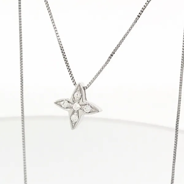 Μενταγιόν με διαμάντια 0.05ct και αλυσίδα 18Κ. MD12627
