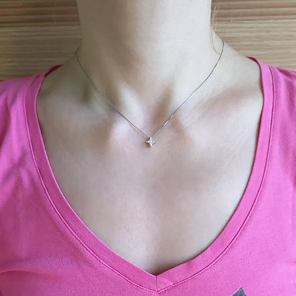 Μενταγιόν με διαμάντια 0.05ct και αλυσίδα 18Κ. MD12627