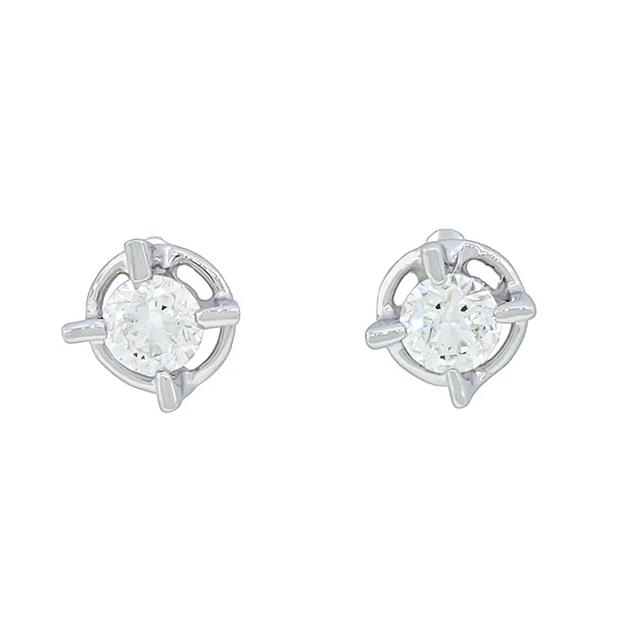 Μονόπετρα σκουλαρίκια με διαμάντια 0.51ct λευκόχρυσα 18 καράτια. SK13035