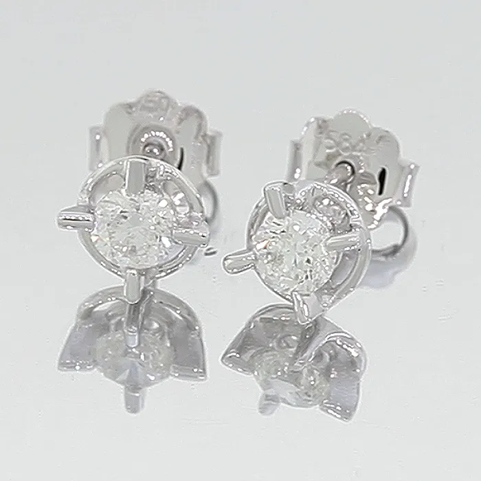 Μονόπετρα σκουλαρίκια με διαμάντια 0.51ct λευκόχρυσα 18 καράτια. SK13035