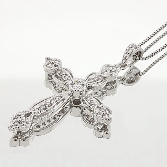 Λευκόχρυσος σταυρός με διαμάντια 0.25ct σε 18 καράτια. CR02671