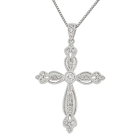 Λευκόχρυσος σταυρός με διαμάντια 0.25ct σε 18 καράτια. CR02671