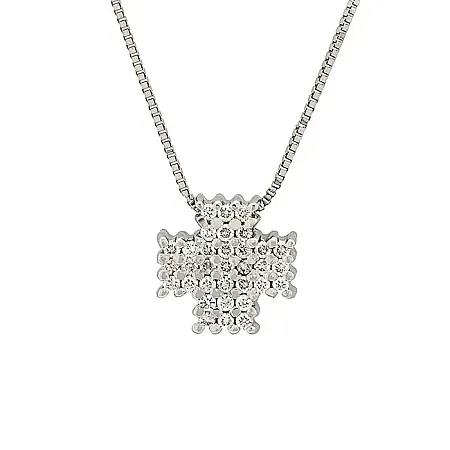 Σταυρός λευκόχρυσος με διαμάντια 0.16ct σε 18 καράτια σετ με αλυσίδα 18Κ. CR03444