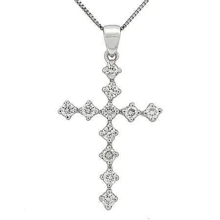Σταυρός λευκόχρυσος με διαμάντια 0.57ct σε 18 καράτια. CR07132