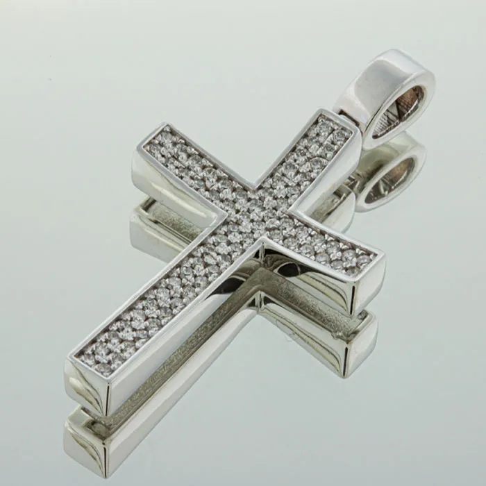 Σταυρός λευκόχρυσος με διαμάντια 0.32ct σε 18 καράτια. CR08127
