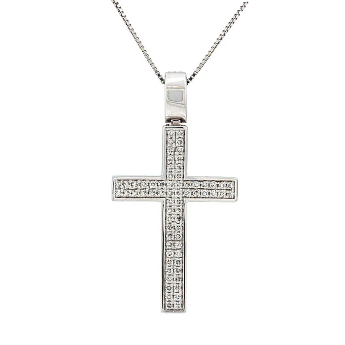 Σταυρός λευκόχρυσος με διαμάντια 0.32ct σε 18 καράτια. CR08127