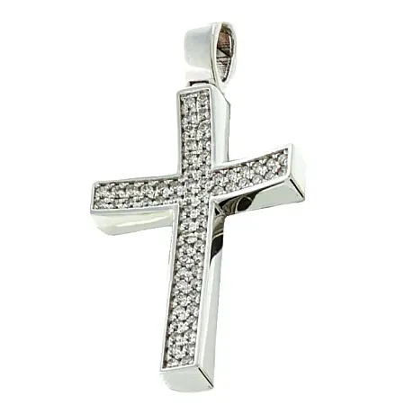 Σταυρός λευκόχρυσος με διαμάντια 0.32ct σε 18 καράτια. CR08127