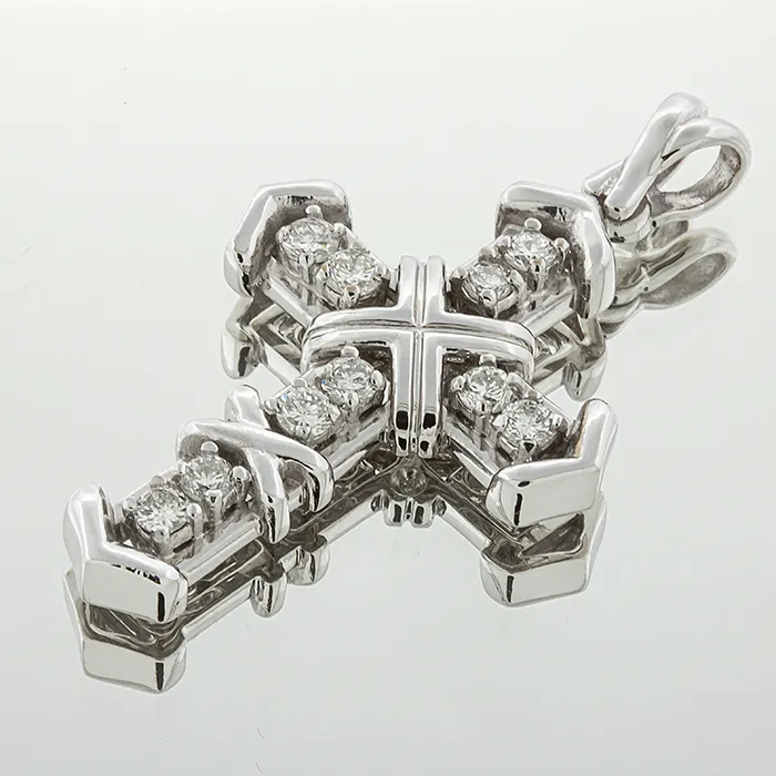 Λευκόχρυσος Σταυρός 18K με Διαμάντια 0.50ct – Πολυτελές Κόσμημα. CR02615
