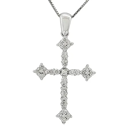 Σταυρός λευκόχρυσος με διαμάντια 0.55ct σε 18 καράτια. CR02635
