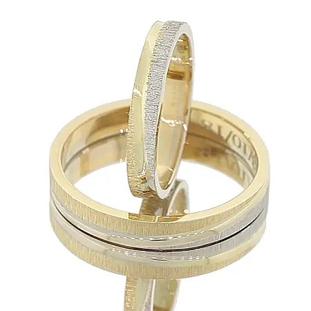 Δίχρωμες βέρες γάμου 3mm σε 14 καράτια. GT.5116.443