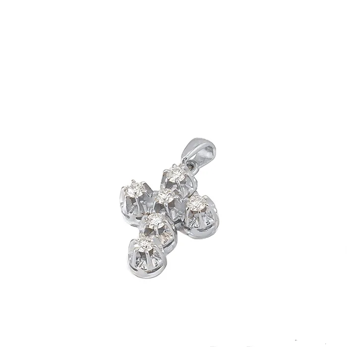 Σταυρός λευκόχρυσος με διαμάντια 0.51ct σε 18 καράτια. CR015221