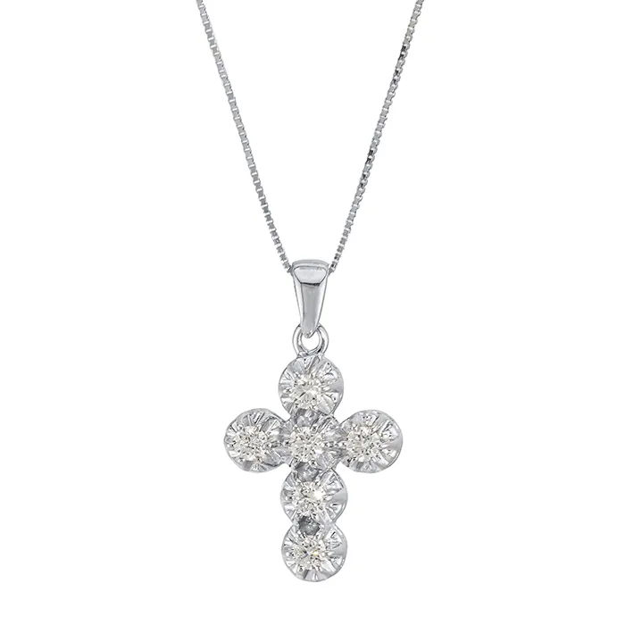 Σταυρός λευκόχρυσος με διαμάντια 0.51ct σε 18 καράτια. CR015221