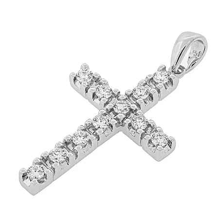 Σταυρός λευκόχρυσος με διαμάντια 0.50ct σε 18 καράτια. CR015222